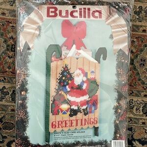 Sealed Bucilla Quick Santa Card Holder Kit